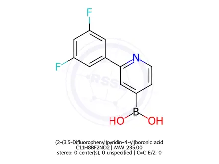 Chemical structure of (2-(3,5-Difluorophenyl)pyridin-4-yl)boronic acid