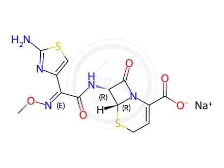 Chemical structure of Ceftizoxime Sodium Impurity 11 (E-Ceftizoxime Sodium)