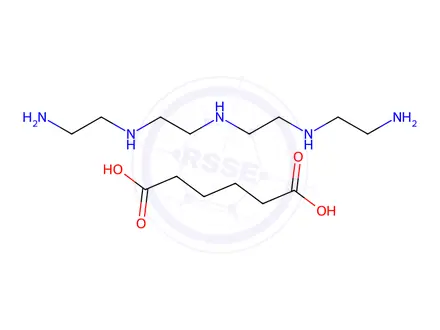 Chemical structure of adipic acid, compound with N-(2-aminoethyl)-N'-[2-[(2-aminoethyl)amino]ethyl]ethane-1,2-diamine