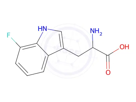 Chemical structure of 2-Amino-3-(7-fluoro-1H-indol-3-yl)propanoic acid