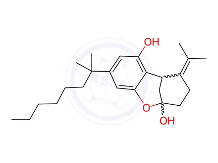 Chemical structure of 2,6-Methano-2H-1-benzoxocin-2,7-diol, 9-(1,1-dimethylheptyl)-3,4,5,6-tetrahydro-5-(1-methylethylidene)-