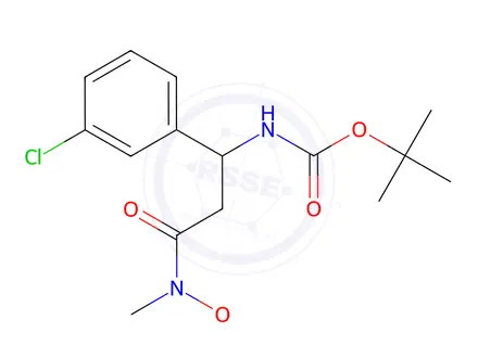 Chemical structure of tert-Butyl (1-(3-chlorophenyl)-3-(methoxy(methyl)amino)-3-oxopropyl)carbamate