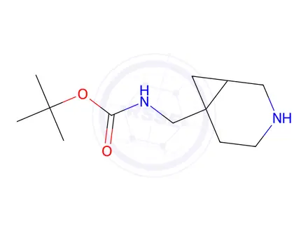 Chemical structure of tert-Butyl N-(4-azabicyclo[4.1.0]-heptan-1-ylmethyl)-carbamate