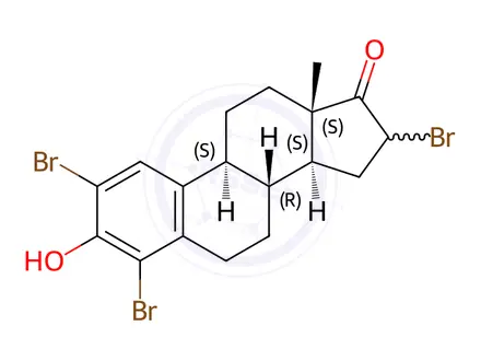 Chemical structure of 2,4,16α-Tribromo Estrone