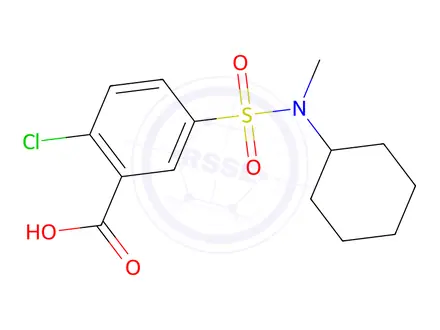 Chemical structure of 2-Chloro-5-[cyclohexyl(methyl)sulfamoyl]benzoic acid