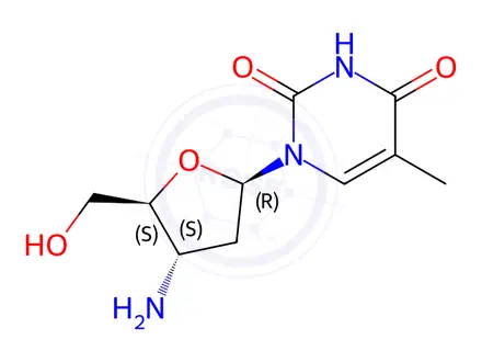 Chemical structure of 3'-Amino-3'-deoxythymidine