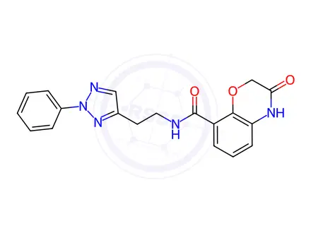 Chemical structure of 3-oxo-N-[2-(2-phenyl-2H-1,2,3-triazol-4-yl)ethyl]-3, 4-dihydro-2H-1,4-benzoxazine-8-carboxamide