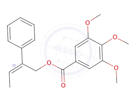 Chemical structure of (Z)-2-Phenylbut-2-enyl 3,4,5-Trimethoxybenzoate