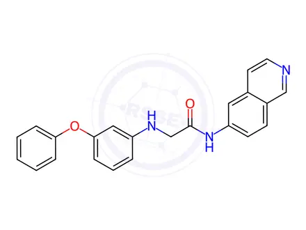 Chemical structure of N-(Isoquinolin-6-yl)-2-((3-phenoxyphenyl)amino)acetamide