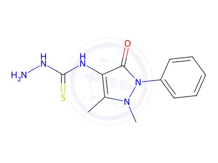 Chemical structure of N-(1,5-Dimethyl-3-oxo-2-phenyl-2,3-dihydro-1H-pyrazol-4-yl)hydrazinecarbothioamide