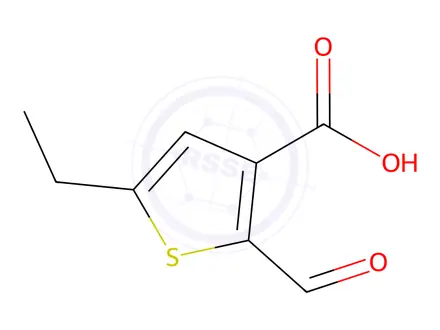 Chemical structure of 5-ethyl-2-formylthiophene-3-carboxylic acid