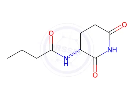 Chemical structure of N-(2,6-dioxopiperidin-3-yl)butyramide