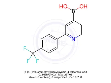 Chemical structure of (2-(4-(Trifluoromethyl)phenyl)pyridin-4-yl)boronic acid