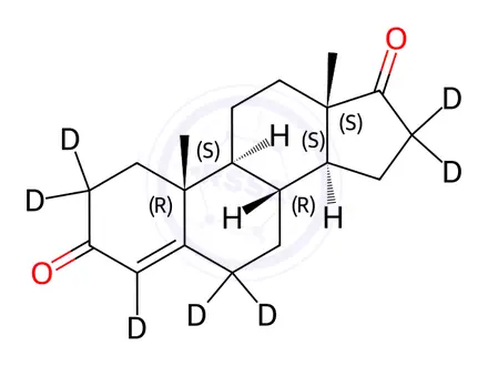 Chemical structure of 4-Androsten-3,17-dione-2,2,4,6,6,16,16-D7