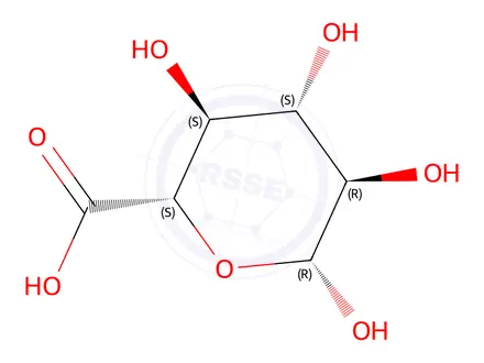 Chemical structure of beta-D-glucopyranuronic acid, compound with 2,2'-iminodiethanol (1:1)
