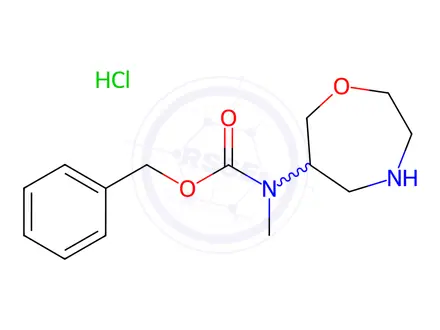 Chemical structure of benzyl methyl(1,4-oxazepan-6-yl)carbamate hydrochloride