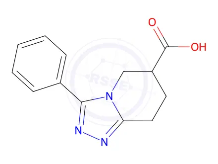Chemical structure of 3-phenyl-5H,6H,7H,8H-[1,2,4]triazolo[4,3-a]pyridine-6-carboxylic acid