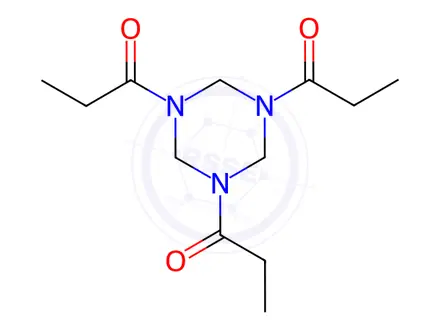Chemical structure of Hexahydro-1,3,5-tripropionyl-S-triazine