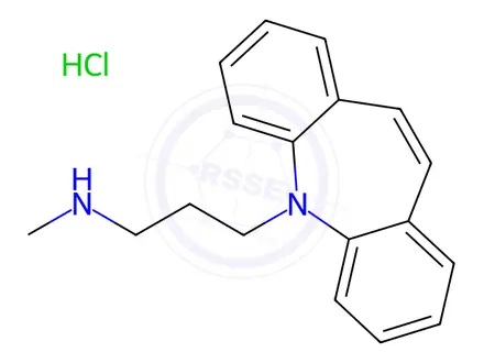 Chemical structure of (3-Methylaminopropyl)-5H-dibenz[b,f]azepine Hydrochloride