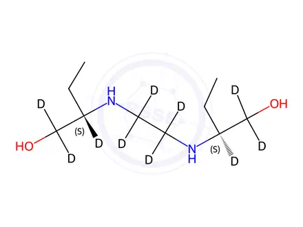 Chemical structure of (2S,2′S)-Ethambutol-d10 (1,1,1′,1′,2,2′-d6; ethylene-d4)