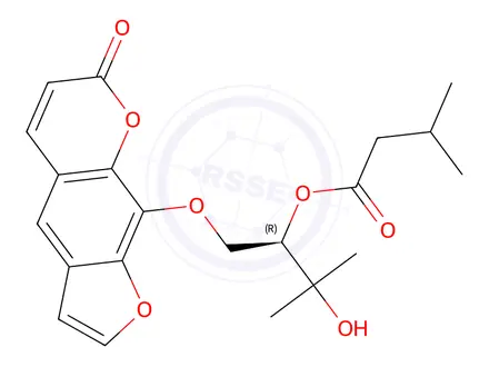 Chemical structure of Heraclenol 2'-O-isovalerate