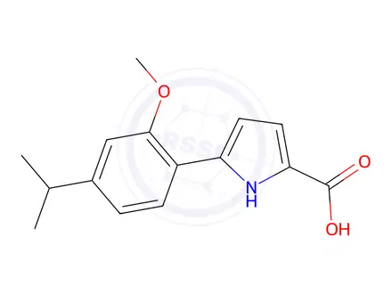 Chemical structure of 5-(4-Isopropyl-2-methoxyphenyl)-1H-pyrrole-2-carboxylic acid