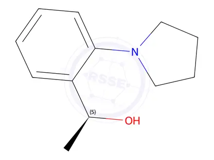 Chemical structure of (S)-1-(2-(Pyrrolidin-1-yl)phenyl)ethan-1-ol