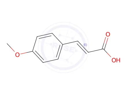 Chemical structure of 4-Methoxycinnamic acid, predominantly trans