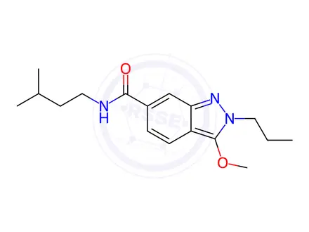 Chemical structure of N-Isopentyl-3-methoxy-2-propyl-2H-indazole-6-carboxamide