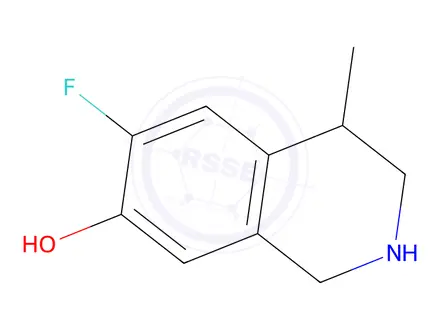 Chemical structure of 6-Fluoro-4-methyl-1,2,3,4-tetrahydroisoquinolin-7-ol