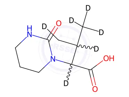 Chemical structure of (S)-Tetrahydro-α-(1-methylethyl)-2-oxo-1(2H)-pyrimidineacetic Acid-d8