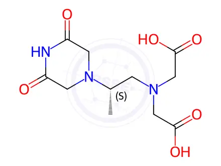 Chemical structure of (S)-2,2'-((2-(3,5-Dioxopiperazin-1-yl)propyl)azanediyl)diacetic Acid