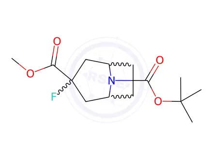 Chemical structure of O8-tert-butyl O3-methyl 3-fluoro-8-azabicyclo[3.2.1]octane-3,8-dicarboxylate