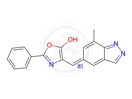 Chemical structure of 4-((7-Methyl-1H-indazol-5-yl)methylene)-2-phenyloxazol-5(4H)-one