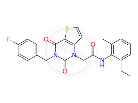 Chemical structure of N-(2-ethyl-6-methylphenyl)-2-[3-[(4-fluorophenyl)methyl]-2,4-dioxothieno[3,2-d]pyrimidin-1-yl]acetamide