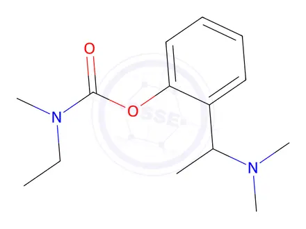 Chemical structure of 2-(1-(dimethylamino)ethyl)phenyl ethyl(methyl)carbamate 2,3-dihydroxysuccinate