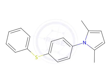 Chemical structure of 2,5-Dimethyl-1-(4-(phenylthio)phenyl)-1H-pyrrole
