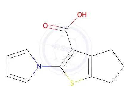 Chemical structure of 2-(1H-Pyrrol-1-yl)-5,6-dihydro-4H-cyclopenta[b]thiophene-3-carboxylic Acid