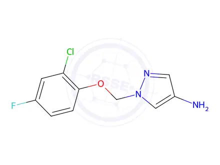 Chemical structure of 1-[(2-chloro-4-fluorophenoxy)methyl]-1h-pyrazol-4-amine