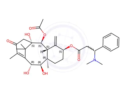 Chemical structure of (3S,​4aR,​5S,​6S,​11R,​12R,​12aR)​-​5-​(Acetyloxy)​-​1,​2,​3,​4,​4a,​5,​6,​7,​8,​11,​12,​12a-​dodecahydro-​6,​11,​12-​trihydroxy-​9,​12a,​13,​13-​tetramethyl-​4-​methylene-​8-​oxo-​6,​10-​methanobenzocyclodec​en-​3-​yl β-​(Dimethylamino)​-​benzenepropanoate