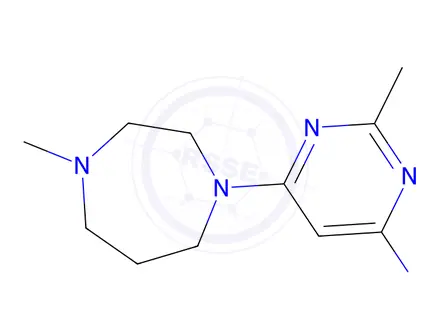 Chemical structure of 2-methyl-6-(4-methyl-1,4-diazepan-1-yl)pyrimidin-4-amine