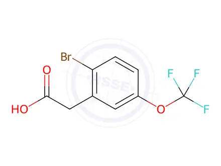 Chemical structure of 2-Bromo-5-(trifluoromethoxy)phenylacetic acid