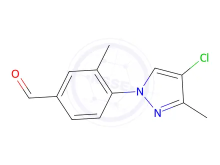 Chemical structure of 4-(4-Chloro-3-methyl-1h-pyrazol-1-yl)-3-methylbenzaldehyde