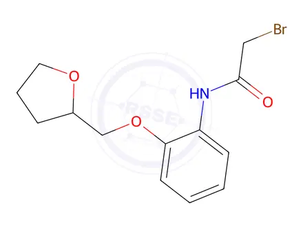 Chemical structure of 2-Bromo-N-[2-(tetrahydro-2-furanylmethoxy)phenyl]-acetamide
