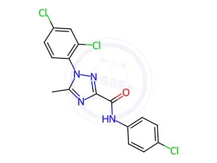 Chemical structure of N-(4-Chlorophenyl)-1-(2,4-dichlorophenyl)-5-methyl-1H-1,2,4-triazole-3-carboxamide