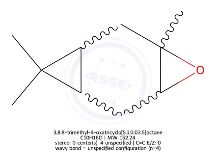 Chemical structure of 3,8,8-trimethyl-4-oxatricyclo[5.1.0.0^{3,5}]octane
