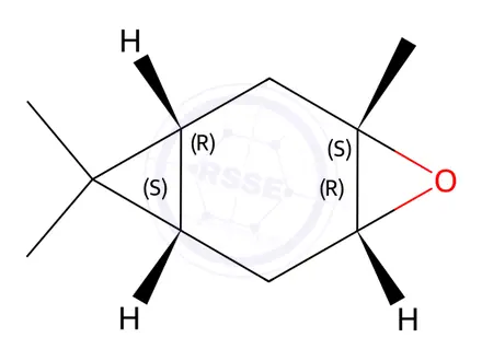 Chemical structure of (1alpha,3alpha,5alpha,7alpha)-3,8,8-trimethyl-4-oxatricyclo[5.1.0.03,5]octane