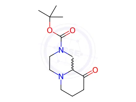 Chemical structure of octahydro-9-oxo-2H-Pyrido[1,2-a]pyrazine-2-carboxylic acid 1,1-dimethylethyl ester