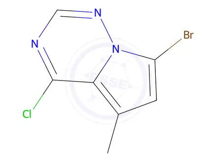 Chemical structure of 7-Bromo-4-chloro-5-methylpyrrolo[2,1-f][1,2,4]triazine