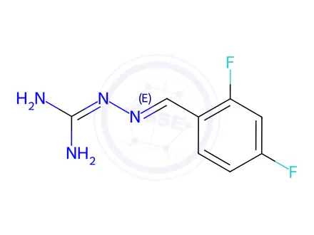 Chemical structure of n-{[(2,4-difluorophenyl)methylidene]amino}guanidine